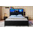 King Bed Frame With High Storage Headboard, LED Light, Charging Station, And 4 Drawers, No Box Spring Needed, Noise-Free, All-Metal Support, Black-1543919280