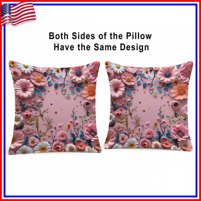 Coussin Floral, 14 X 14 pouces
