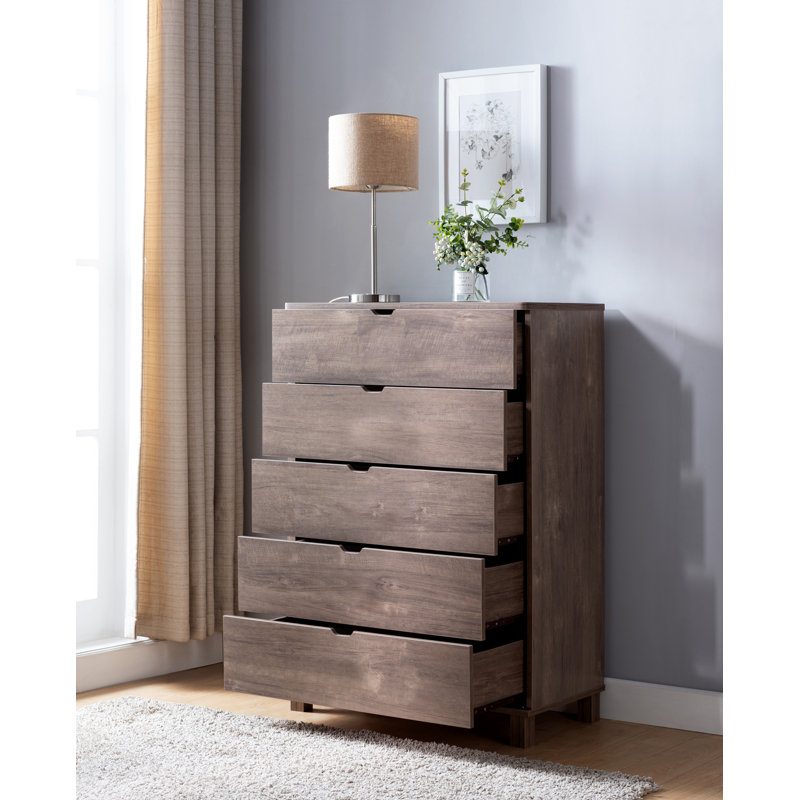 Commode 5 tiroirs Marguerit, Noisette