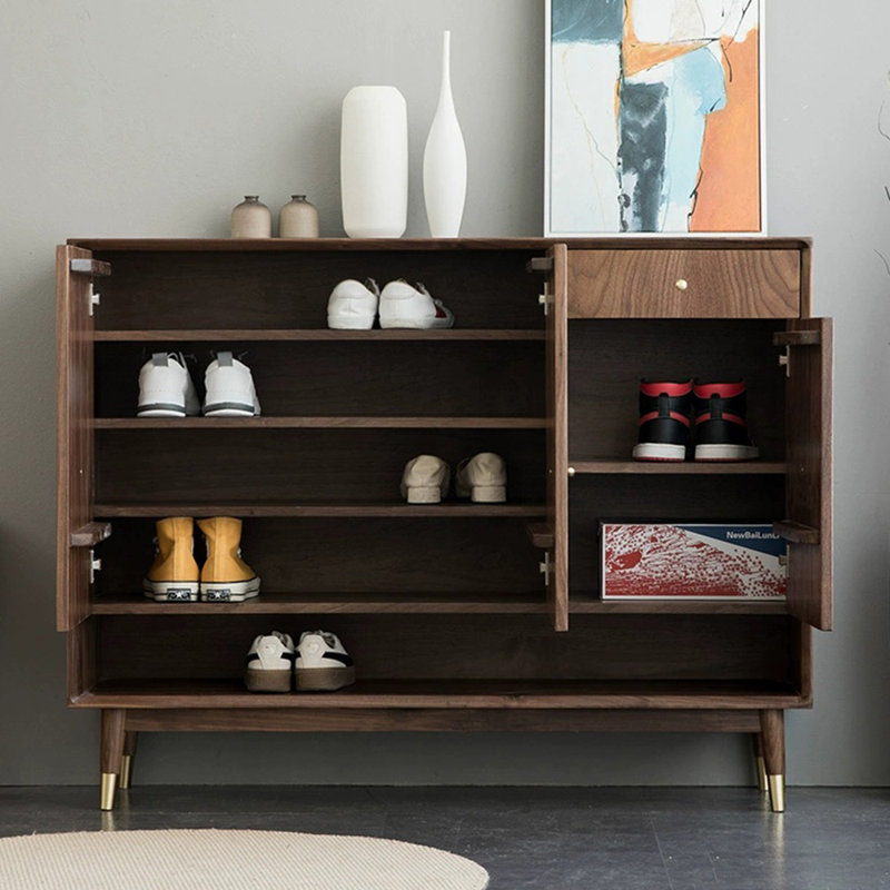 Retro large capacity storage shoe cabinet