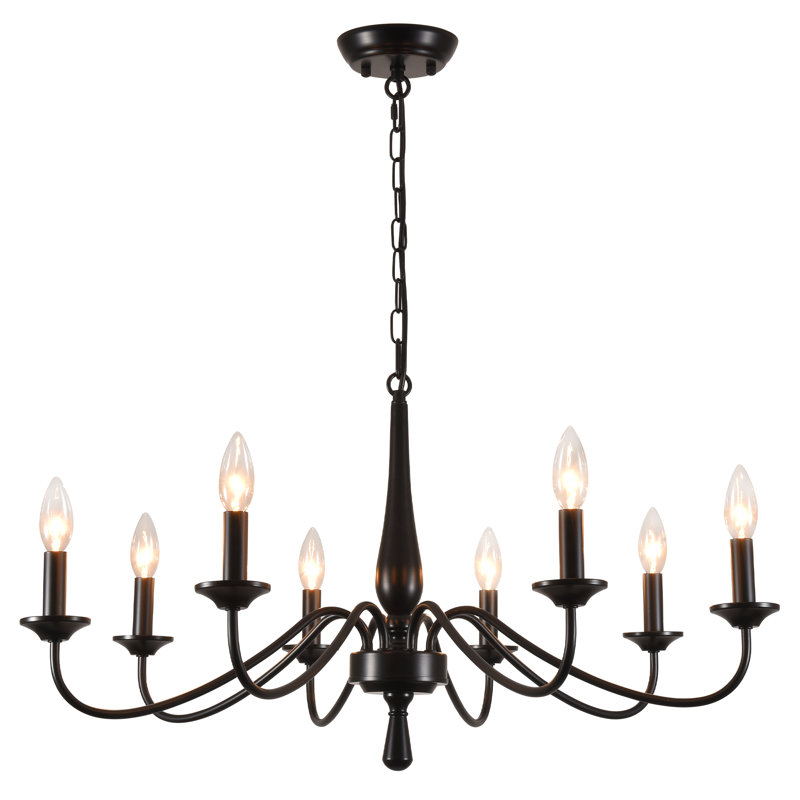 6-Light 27.83" Dimmable Classic Traditional Candle Style Chandelier, 8
