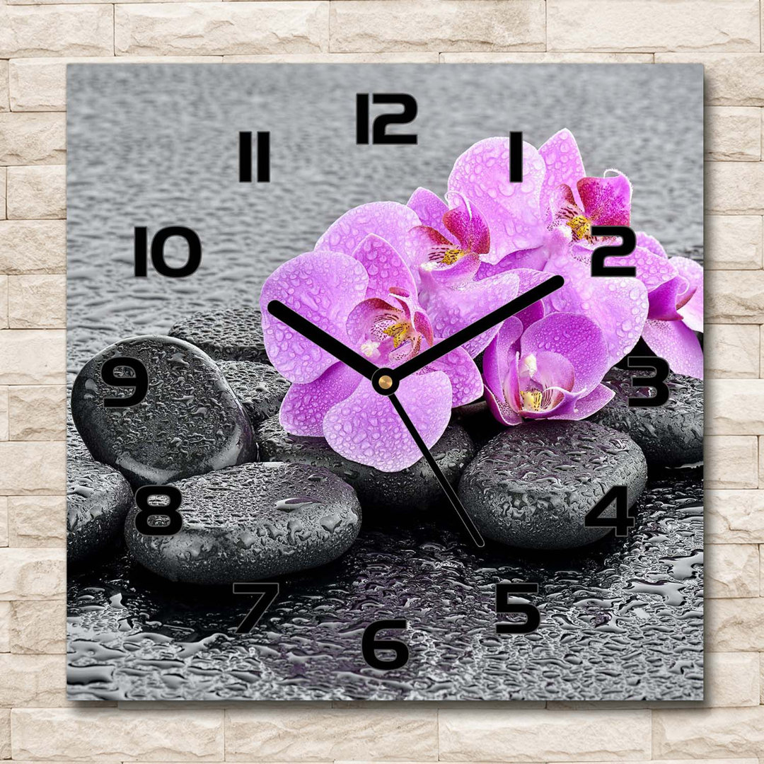 Analoge Wanduhr Orchids Stones 60 cm Geräuschlos