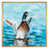 Toile avec cadre flottant or