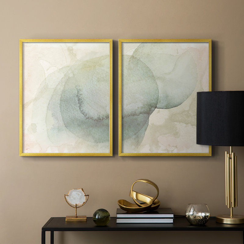 «Softwash Abstract I», reproduction encadrée de qualité supérieure - prête à être accrochée - aucun clou requis - aucun clou requis
