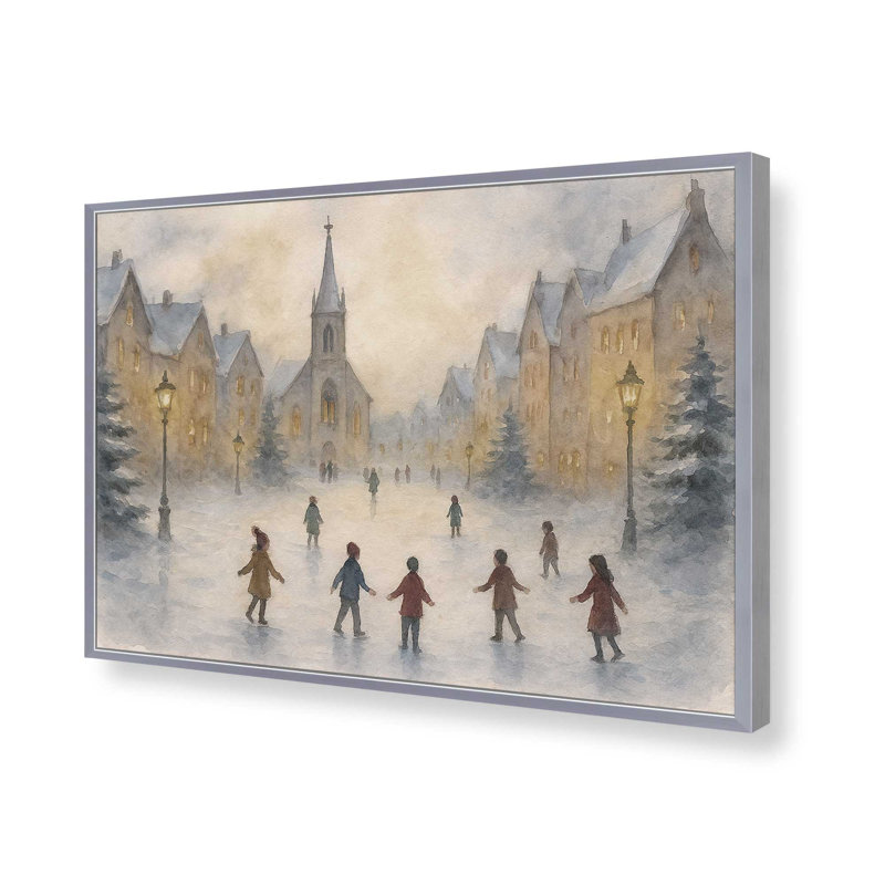 «Frosted Village Joy», reproduction d'art, 18 po x 24 po, Chrome poli