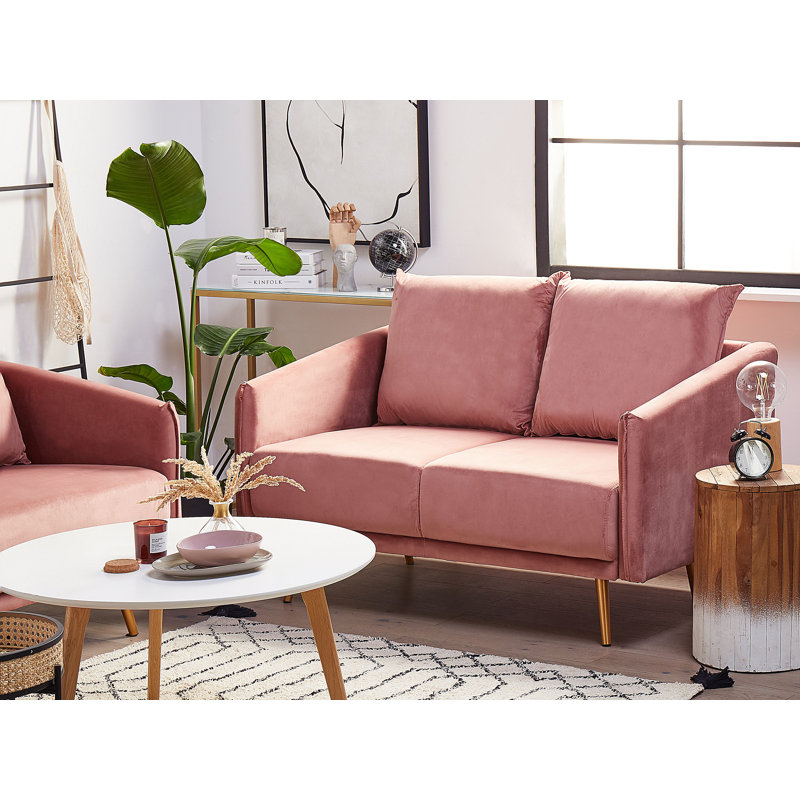 Lillie 2 Seater Velvet Sofa, Pink