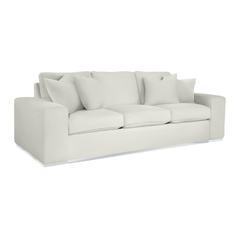 Memphis Sofa, Frost White , Brown Geometric, 0456-33