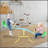 Children's seesaw double person 360° rotating seesaw with backrest indoor and outdoor playground double person rocking horse kindergarten toys