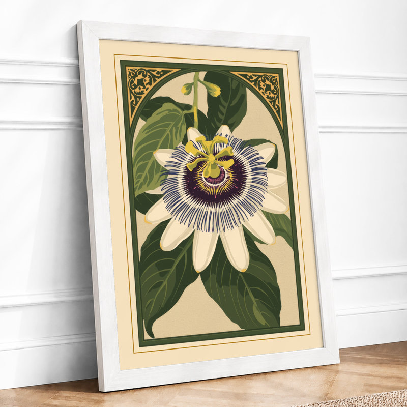 Passion Flower Study Botanical - Print, A1 - 84.1 x 59.4 cm, White