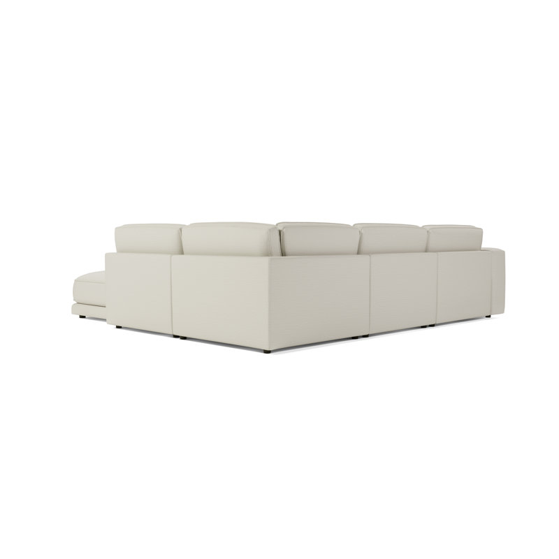 Canapé modulaire Elmore 3A en neige nomade, Crème, Gauche