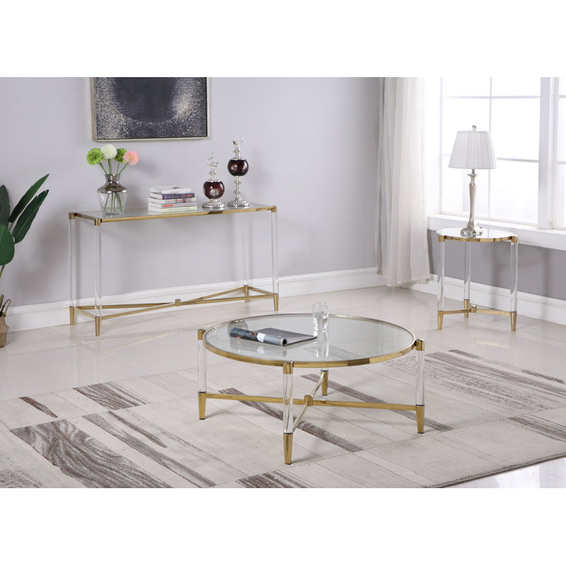 Callie Round Tempered Glass Cocktail Table