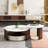 Simple modern rock slab storage coffee table set