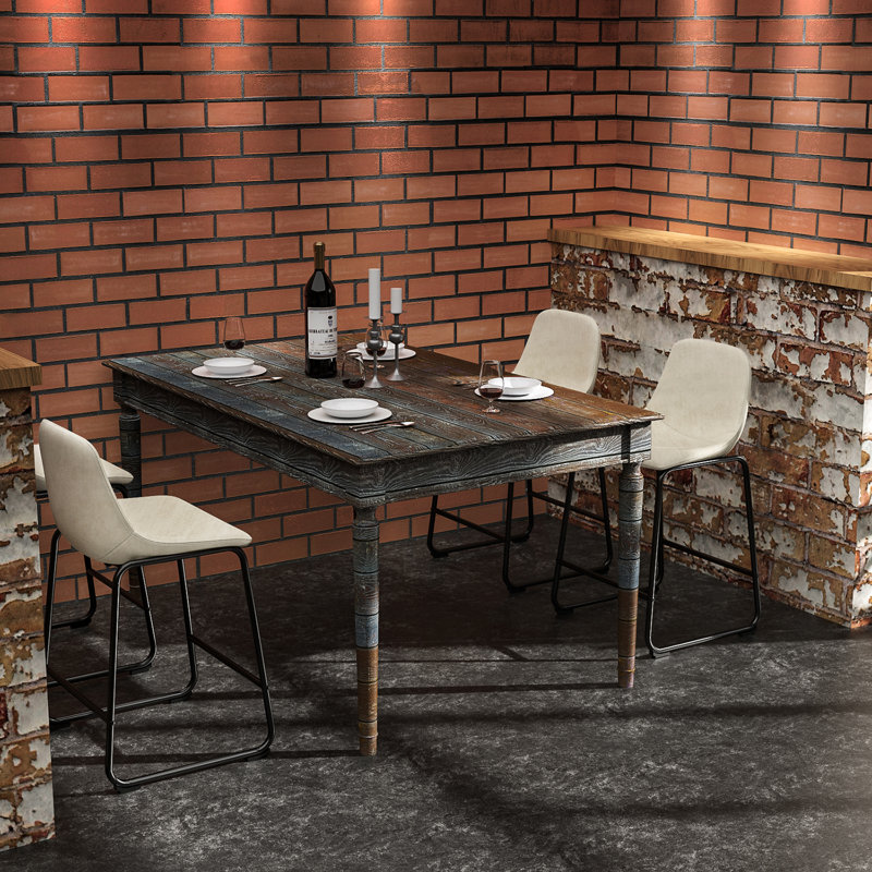 Tabourets de bar en cuir Parveena, Tabouret de comptoir (siège d'une hauteur de 24 p, Beige, 2
