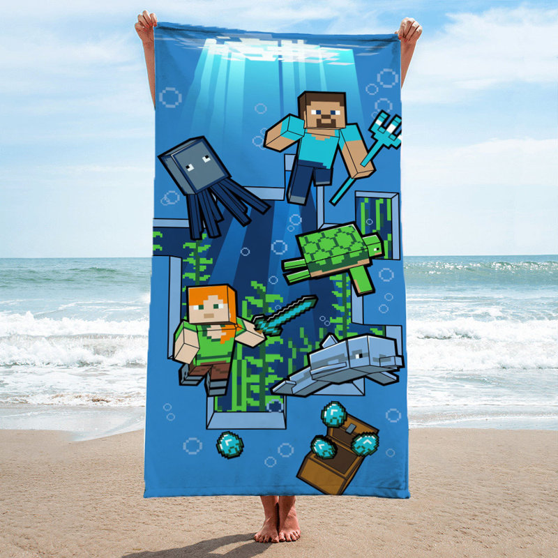 Minecraft Standard Beach Towel Underwater Adventure