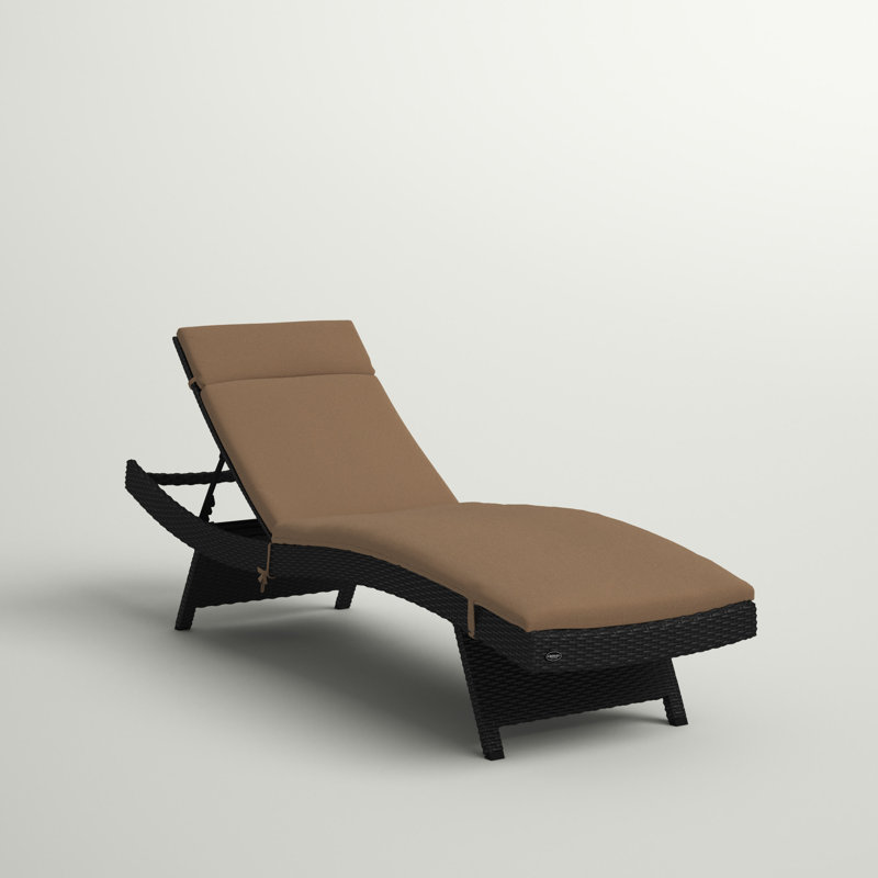Chaise longue inclinable avec coussin Genieve, Moka