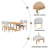 Rustic 5-Piece Dining Table Set With 4 Upholstered Chairs, 59-Inch Rectangular Dining Table With Trestle Table Base-1339763060