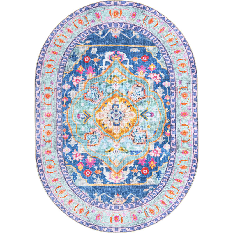 Utin Chenille Oriental Indoor Rug, Oval 7'6" x 10'6"