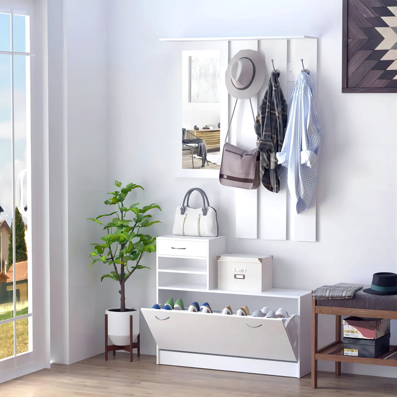 Combination Model Gate Cabinet With Shoe Cabinet+Hang Shelf+ Mirror