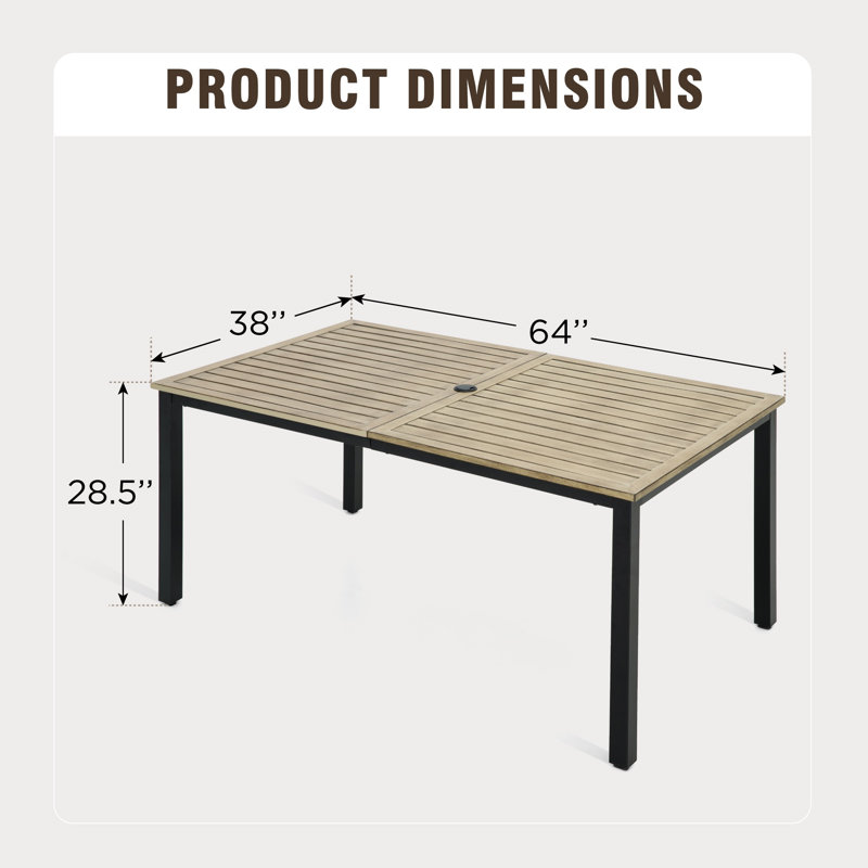 6 - Person Metal Patio Dining Set With Rectangular Table