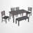 Angeline Dining Room Table and Chairs with Bench, Rustic Wood Dining Set, 6-piece Dining Table Set-360948323