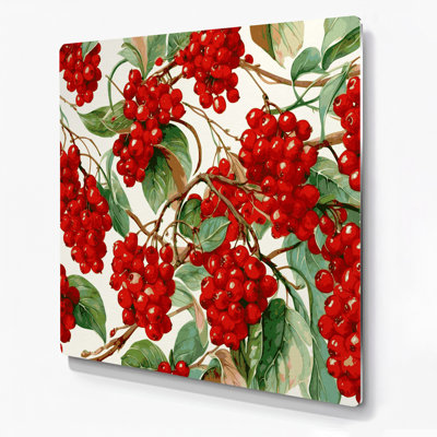 Fruit Arbutus Berry Red Metal Wall Art