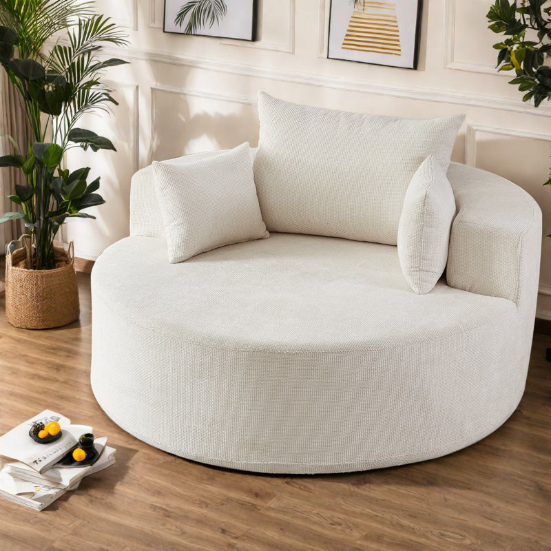 Comfortable Chenille Sofa, Modern Sleeper Chair For Home & Lounge