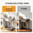 23"W Compact Utility Sink 18/8 Stainless Steel Portable Ergonomic Sinks With 4-Height Adjustable & 360° Swivel Faucet Laundry Room Kitchen Garage Outdoor BBQ RV Basement Hobby Room Bathroom