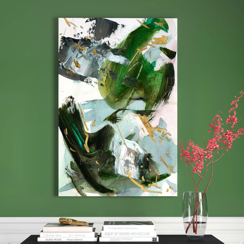 " Dark Emerald I ", 48" H x 32" W, Wrapped Canvas, No Frame