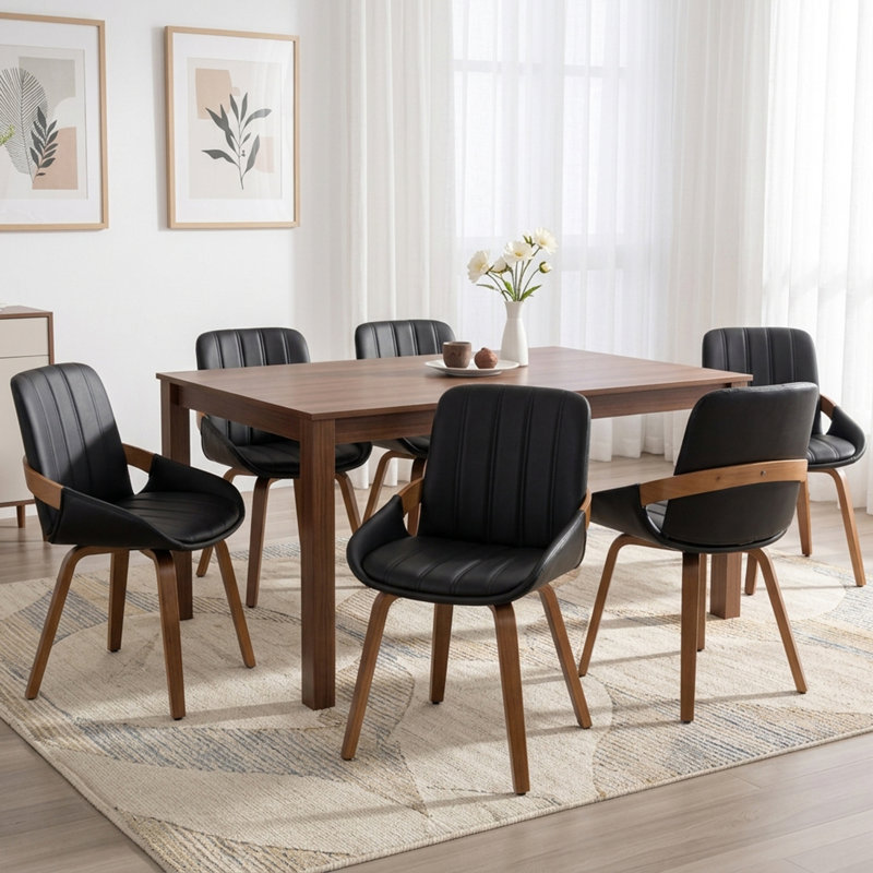 Chaise rembourrée en similicuir Kelham, Beige