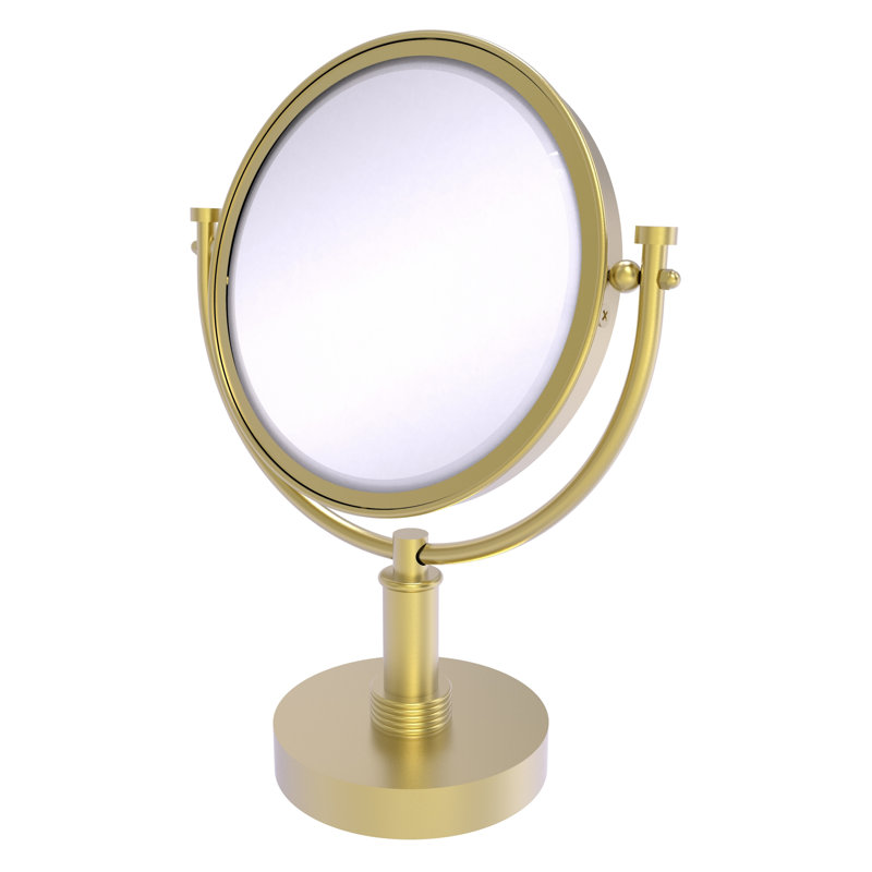 Miroir grossissant moderne et contemporain, Laiton satiné, 5X