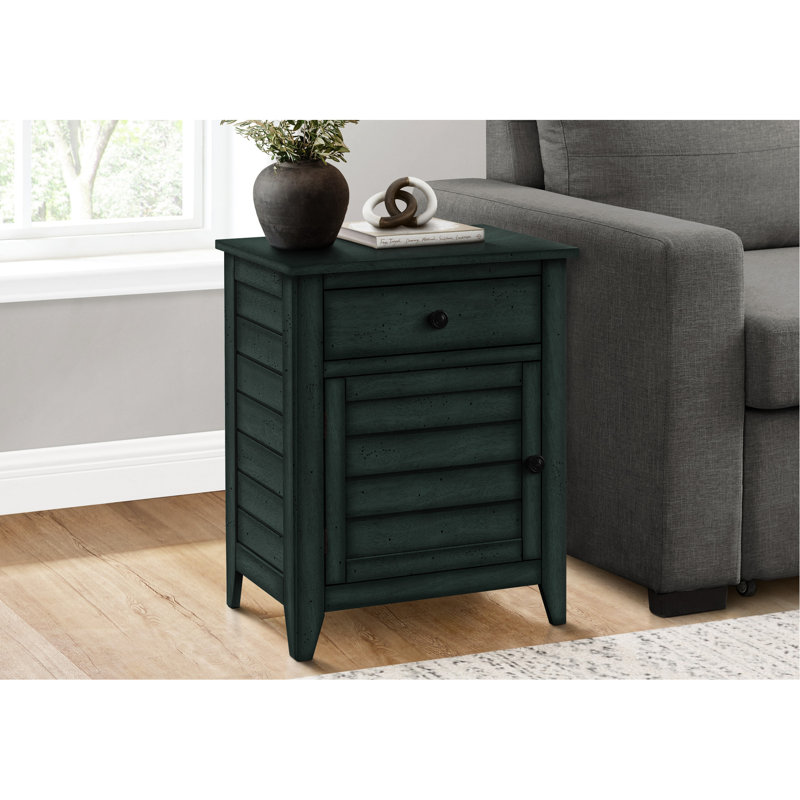Table d'appoint avec placage bleu - Solution de rangement pratique pour le salon antique à tiroir latéral