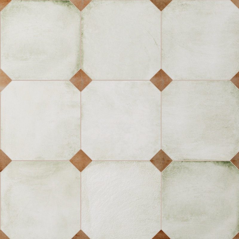 Laverton Octagon W/Taco 7-7/8 In. X 7-7/8 In. Porcelain Floor And Wall Tile, Light Beige/Bown