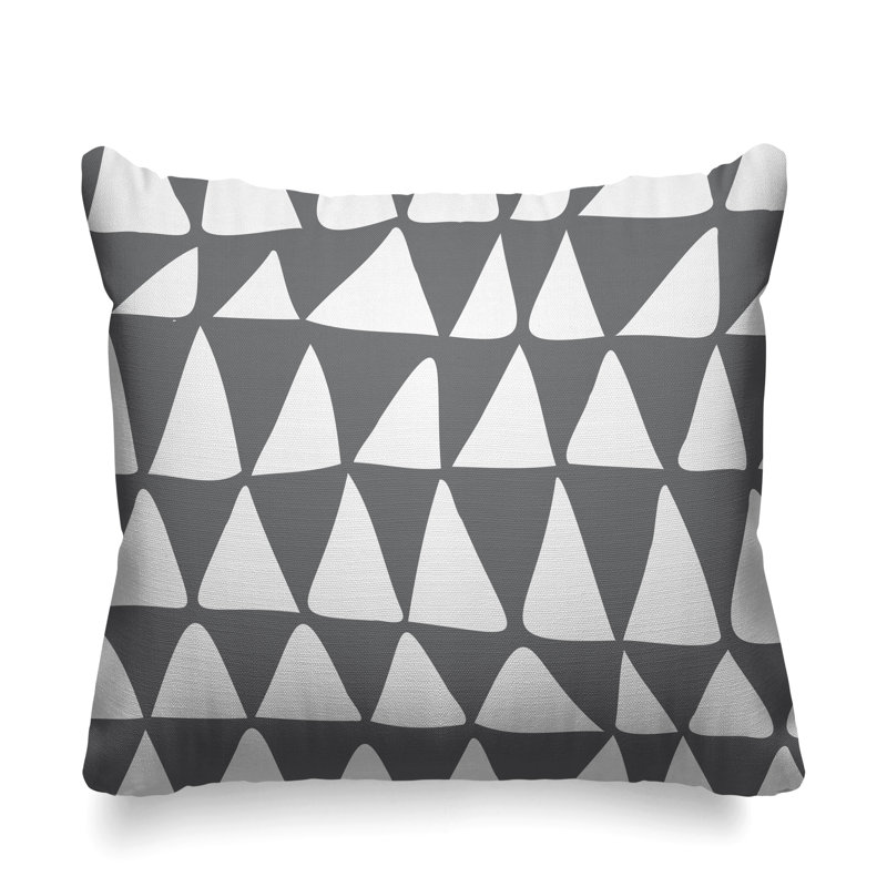 Housse et insert de coussin décoratif carré Tomo Lulu, Gris, L 17 po x H 17 po