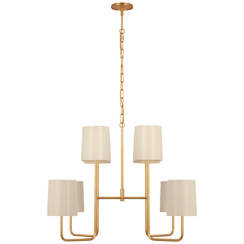 Go Lightly 8 - Light Chandelier, Ivory, Gild