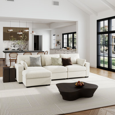 Canapé modulaire 3 places avec 3 repose-pieds Eleonore Horizon Line
