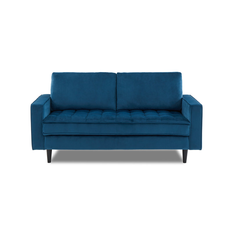 Arngerus Velvet Sofa, Blue