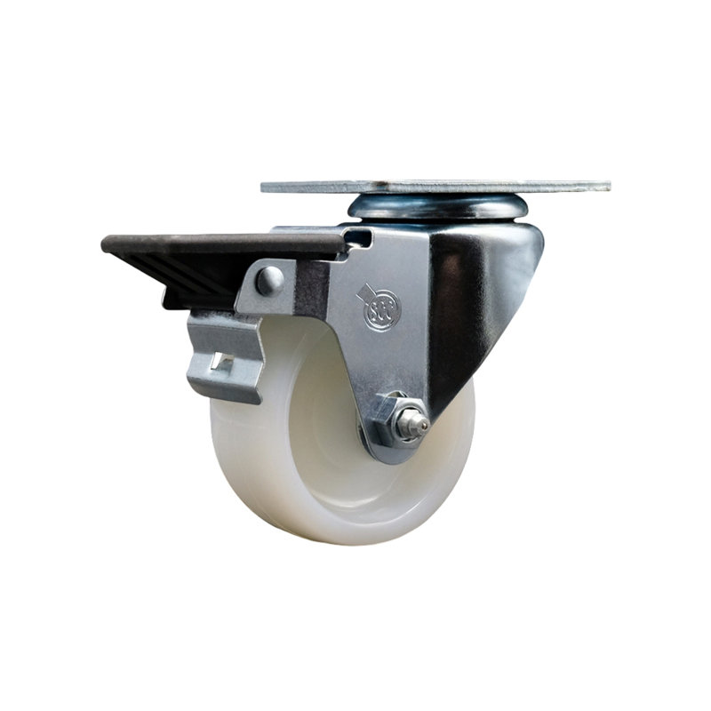 3 Inch Nylon Wheel Swivel Top Plate Caster with Posi Brake Service Caster Brand|SCC-20S314-NYS-PLB