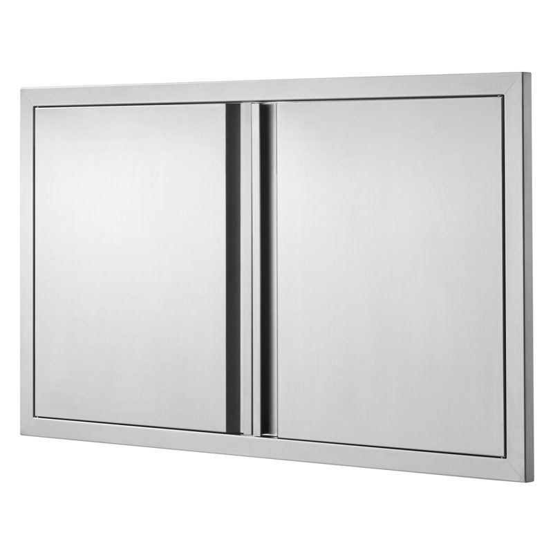 Armoire de rangement d'extérieur encastrée en acier inoxydable avec charnières réversibles 36 po x 21 po
