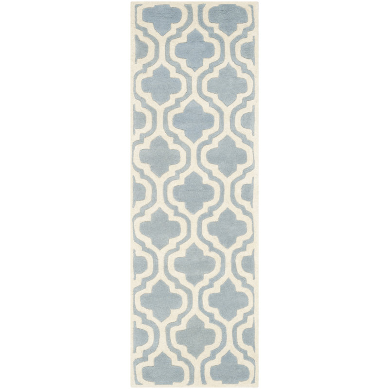 Carolene Hand Tufted Wool Geometric Rug, Runner 2'3" x 9'
