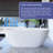 59" Solid Surface Freestanding Soaking Bathtub in Matte White