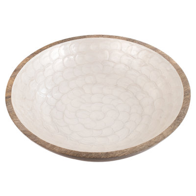Chassi Home Decor Large Bowl Boxes and Trays | Oval Ecru Bowl - 10x35x35cm