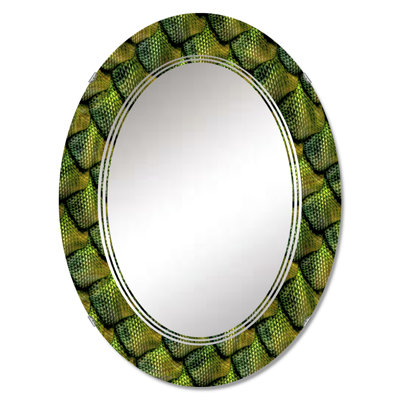 Raimund 3D Green Snake Skin Pattern - Animals Wall Mirror