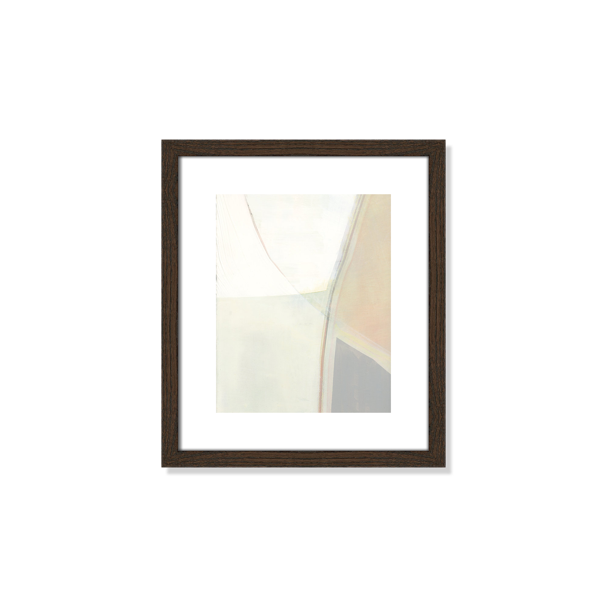 In Neutral II - Painting Print, 15" H x 13" W x 0.75" D, Walnut Wood Framed Paper