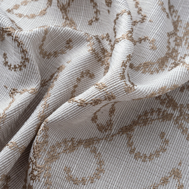 Woodbridge Woven Jacquard Window Curtain Panel, Taupe