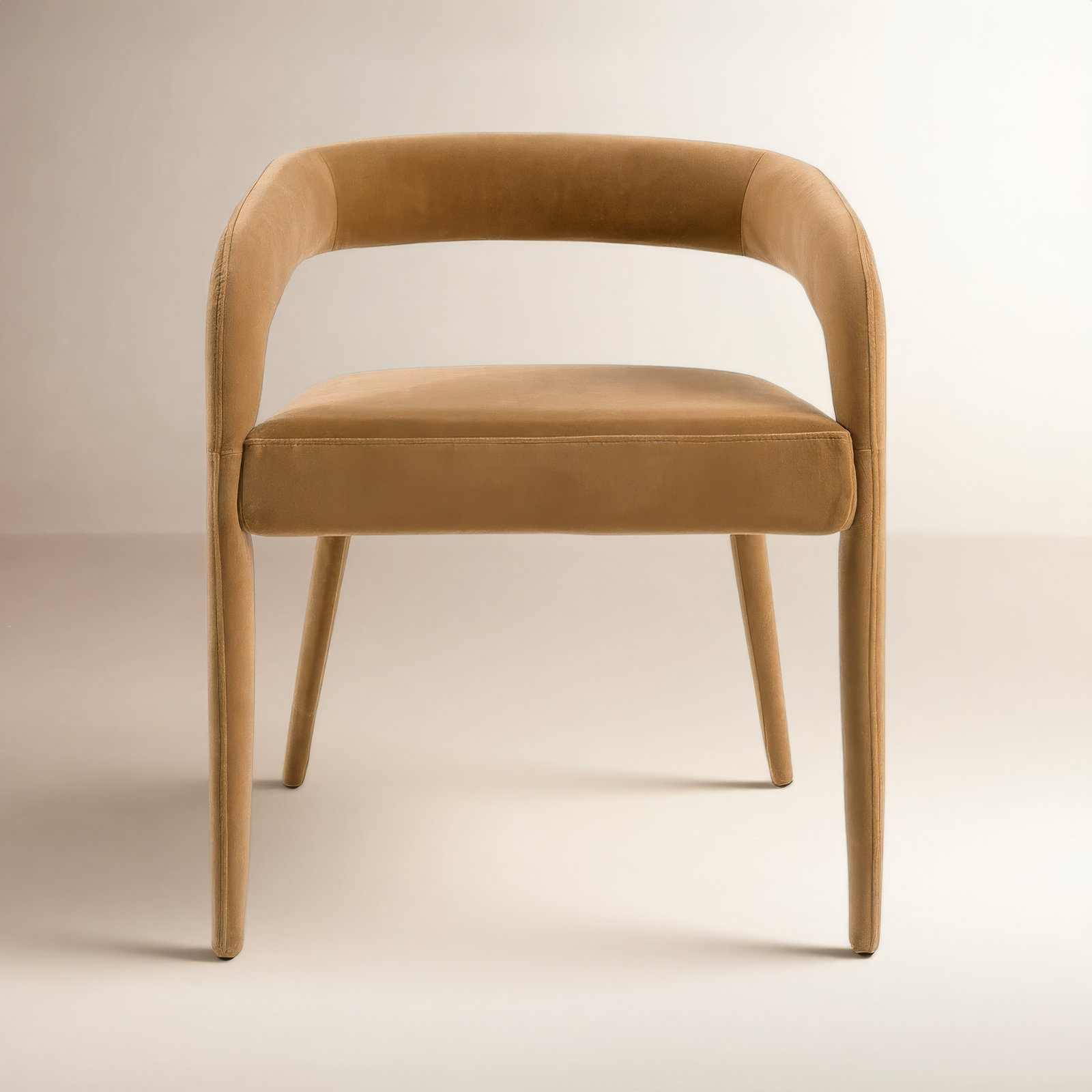Freddi Velvet Dining Chair, Tan