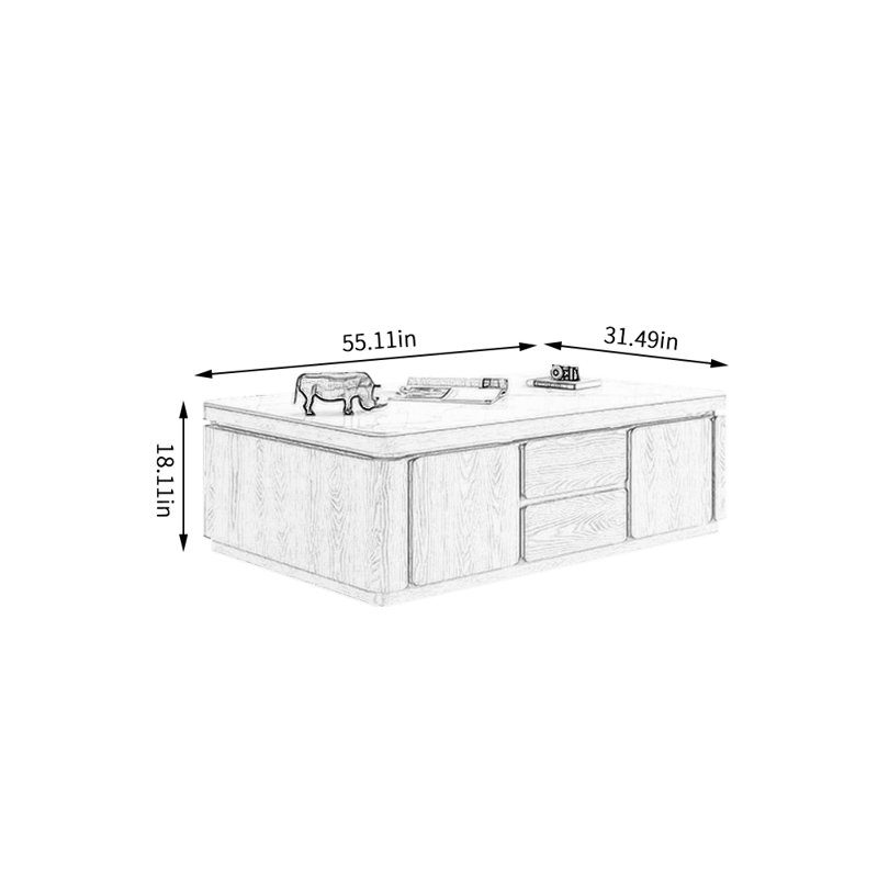 Coffee Table, 18.11" H x 55.11" L x 31.49" W, Burlywood