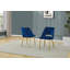Ensemble de salle à manger rectangulaire en verre 63 po x 39 po avec chaises d'appoint en velours et base dorée-301132028-307159943