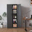 Armoire de rangement en métal 72 po H, armoire verrouillable en acier noir avec portes et 4 tablettes, armoires hautes