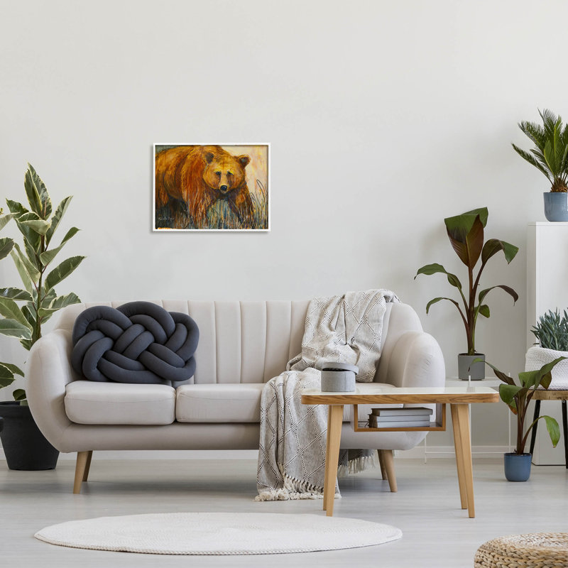 Ours moderne, giclée par Roberta Dyer, H 16 po x l 20 po x P 1,5 po, Giclée encadrée blanc bord de mer