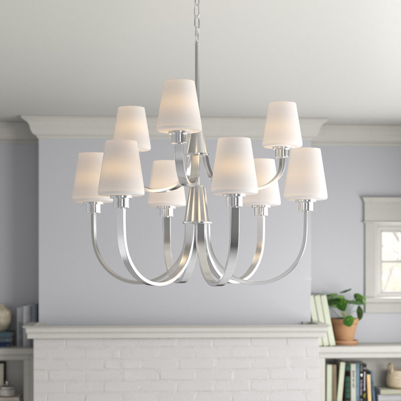 Bottorff 9 - Light Dimmable Chandelier, Satin Nickel